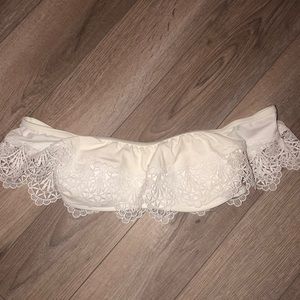 White lace bikini top